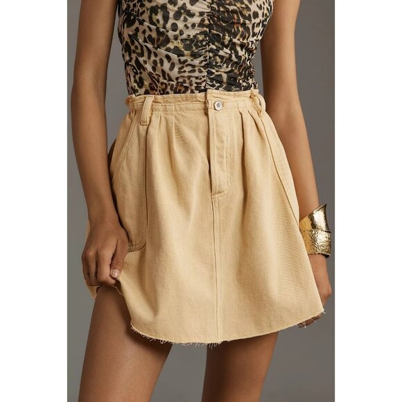 Anthropologie Pilcro Reworked Denim Skater Mini Skirt L - Picture 4 of 4